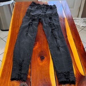 Redfox Black Distressed Skinny Jeans for Women CL1